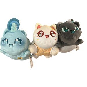 Aphmau Set Of 3 Cat Plush 6" Unicorn, Ice Cream Cone & Dragon Collectible Toys